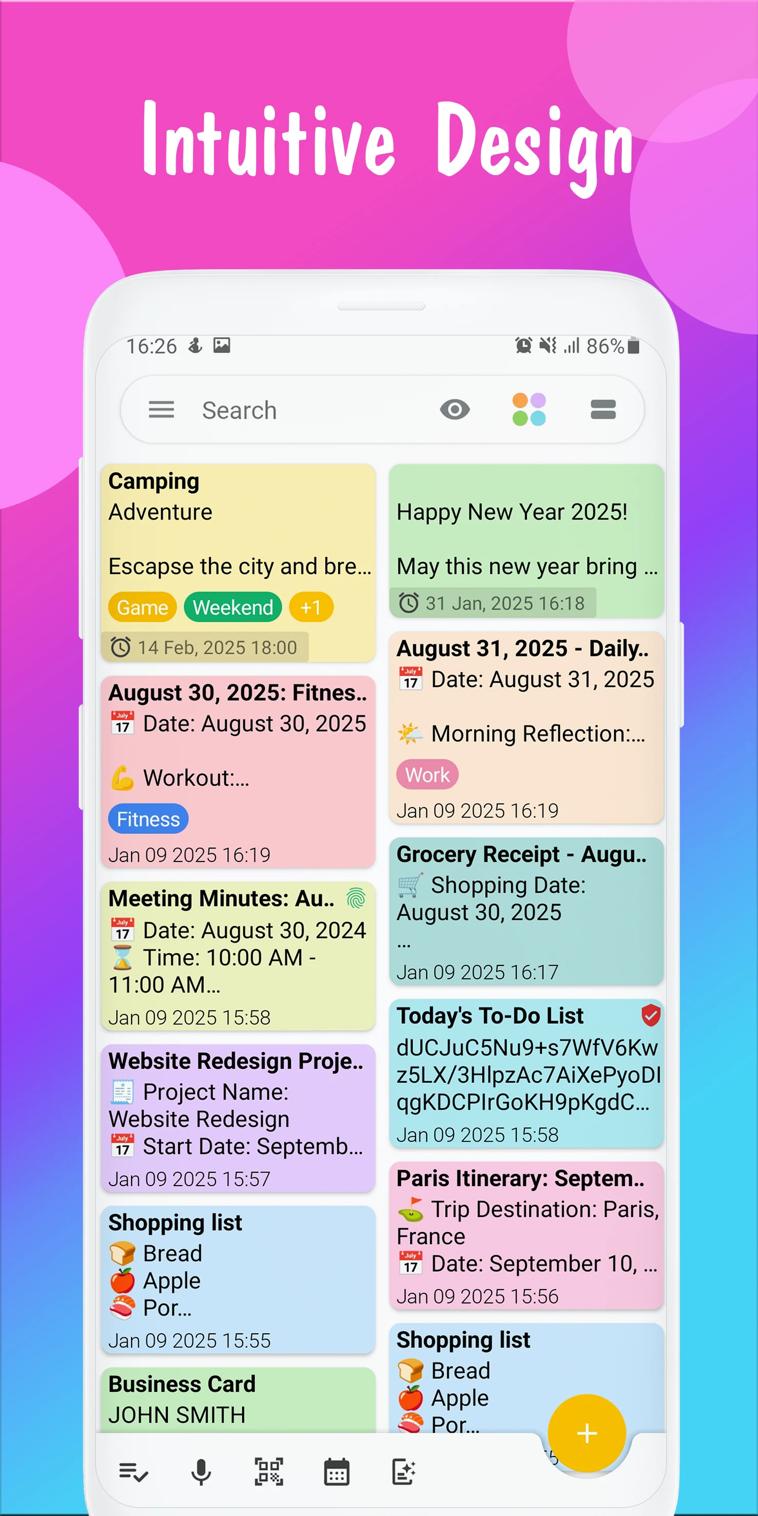 Penta Notes: Notebook, Notepad screenshot
