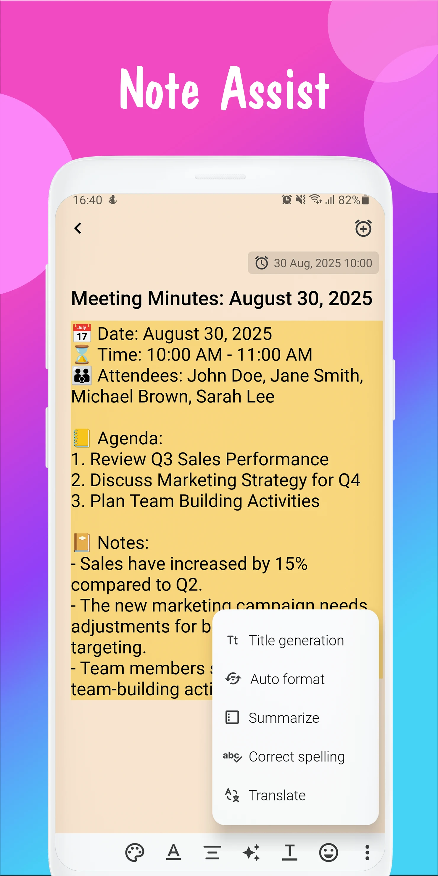 Penta Notes: Notebook, Notepad screenshot
